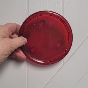 Vibrant Red Glass Candle Holder